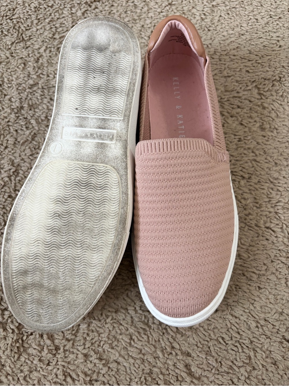 Kelly & Katie Casual Slip-On Sneakers in Blush Pink